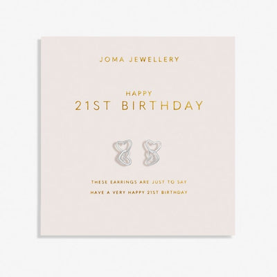 Joma Jewellery - Forever Yours - Happy 21st Birthday - Interlinked Heart Earrings