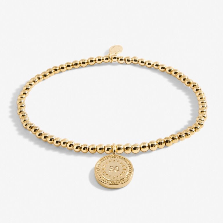 Joma Jewellery  - A little 30th Birthday Gold Disc Bracelet