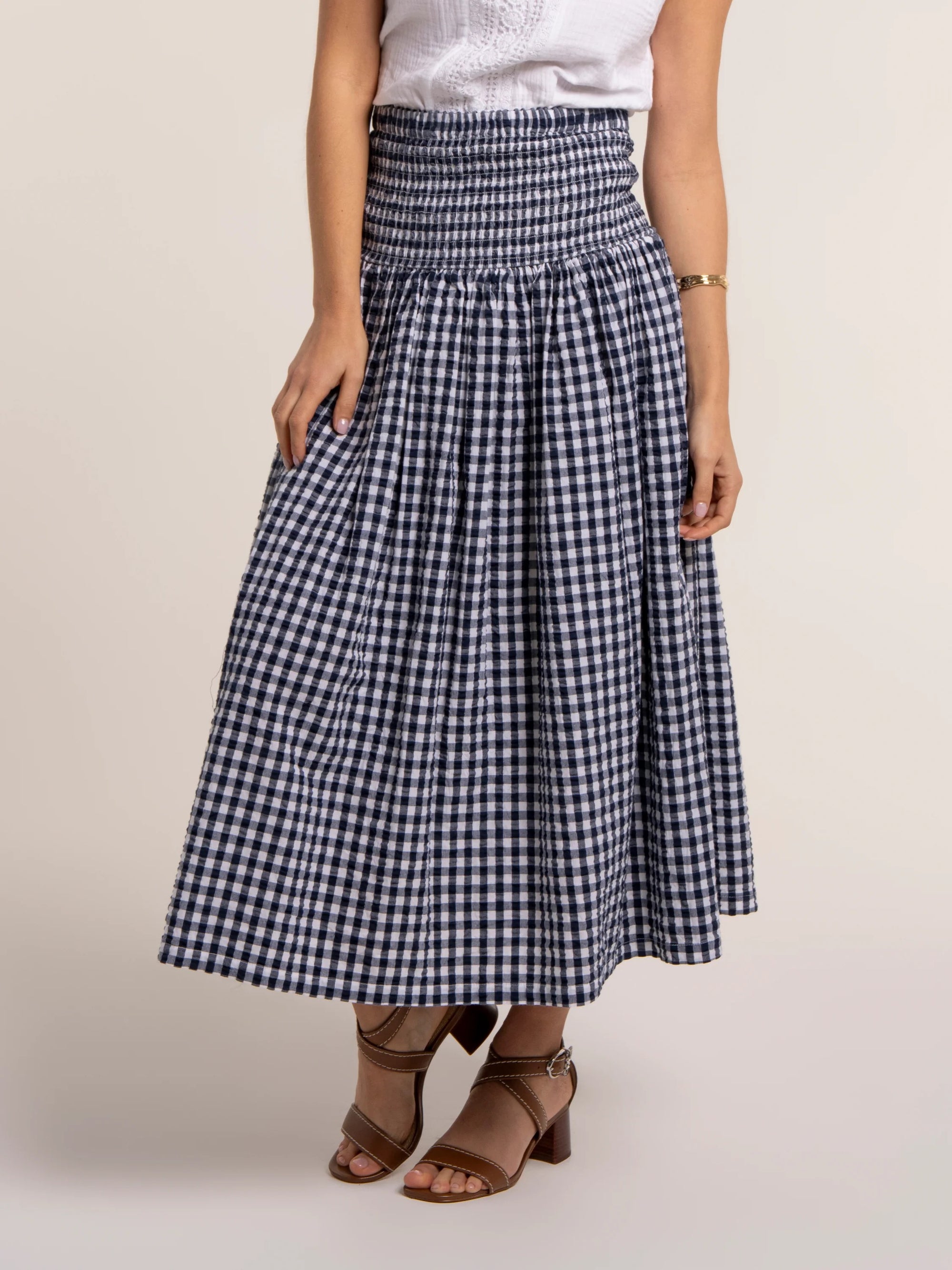 Brakeburn Teresa Dress &amp; Skirt - Two Ways to Wear - Navy/White