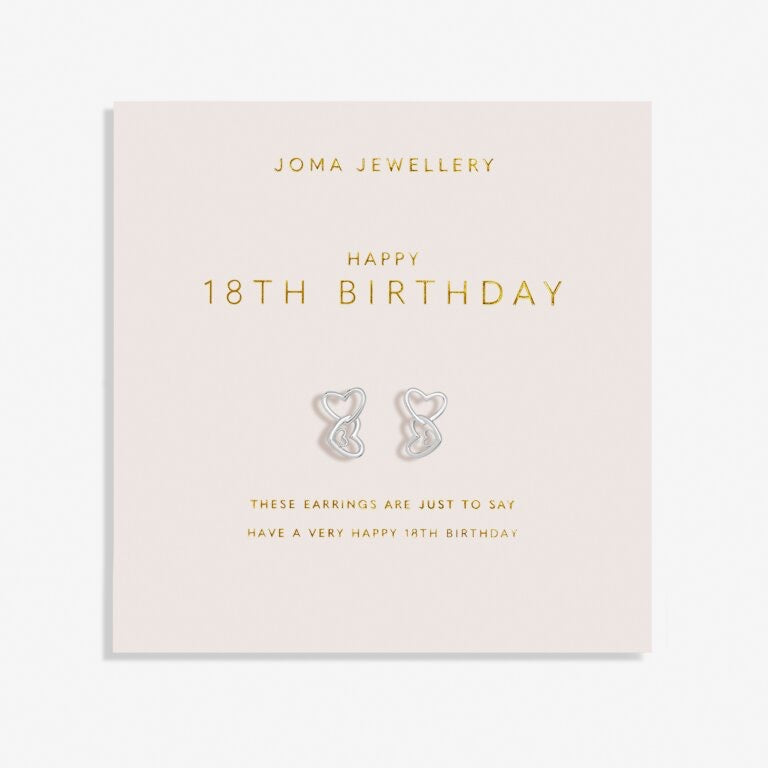 Joma Jewellery - Forever Yours - Happy 18th Birthday - Interlinked Heart Earrings