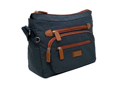 Spirit (5054) Lightweight Messenger Style Crossbody Handbag - Navy/Tan