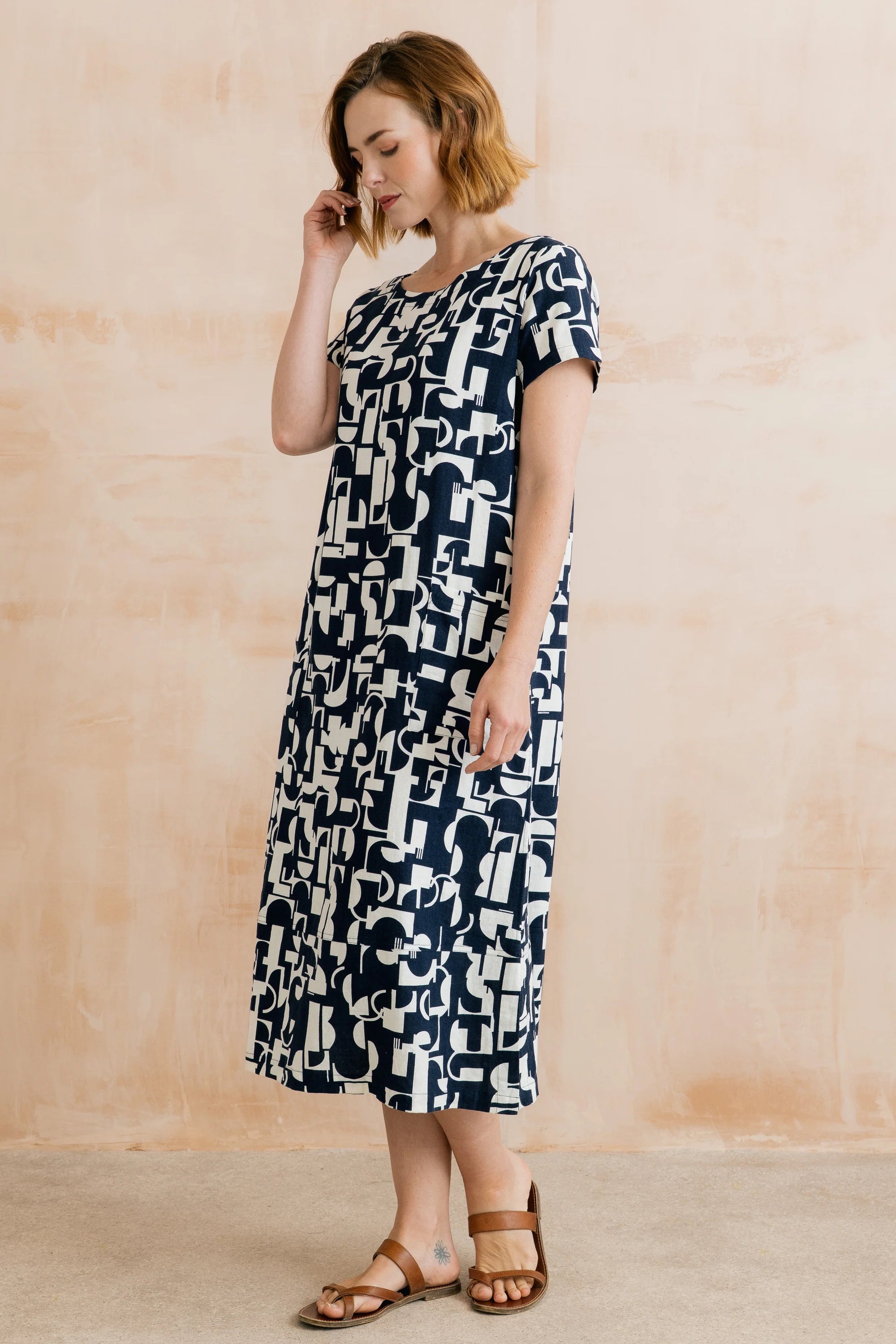 Summer Breeze Dress - Highline Print - Navy - Lily &amp; Me