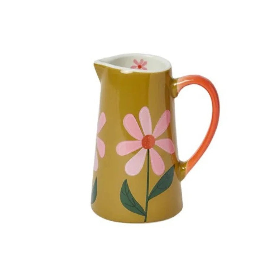 Olive Flower - Bone China Medium Jug - Belly Button