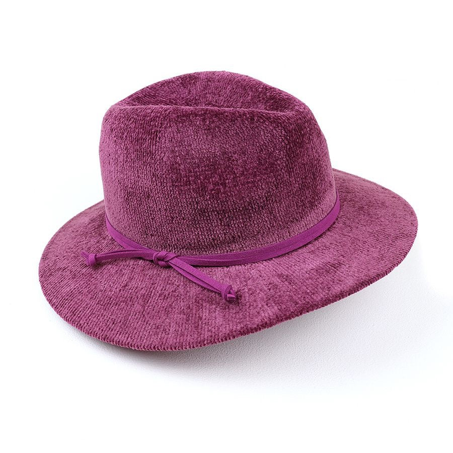 POM Plum Chenille Winter Fedora Hat