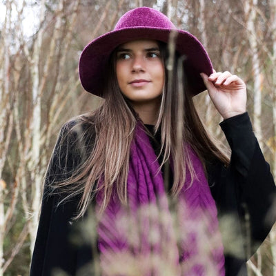 POM Plum Chenille Winter Fedora Hat