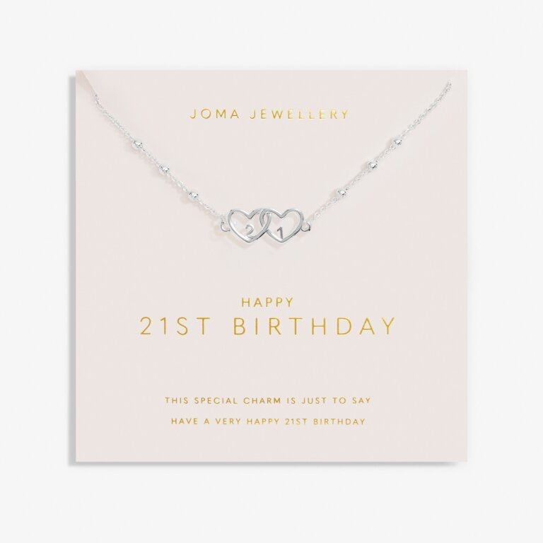 Joma Jewellery - Forever Yours - Happy 21st Birthday - Interlinked Heart Necklace