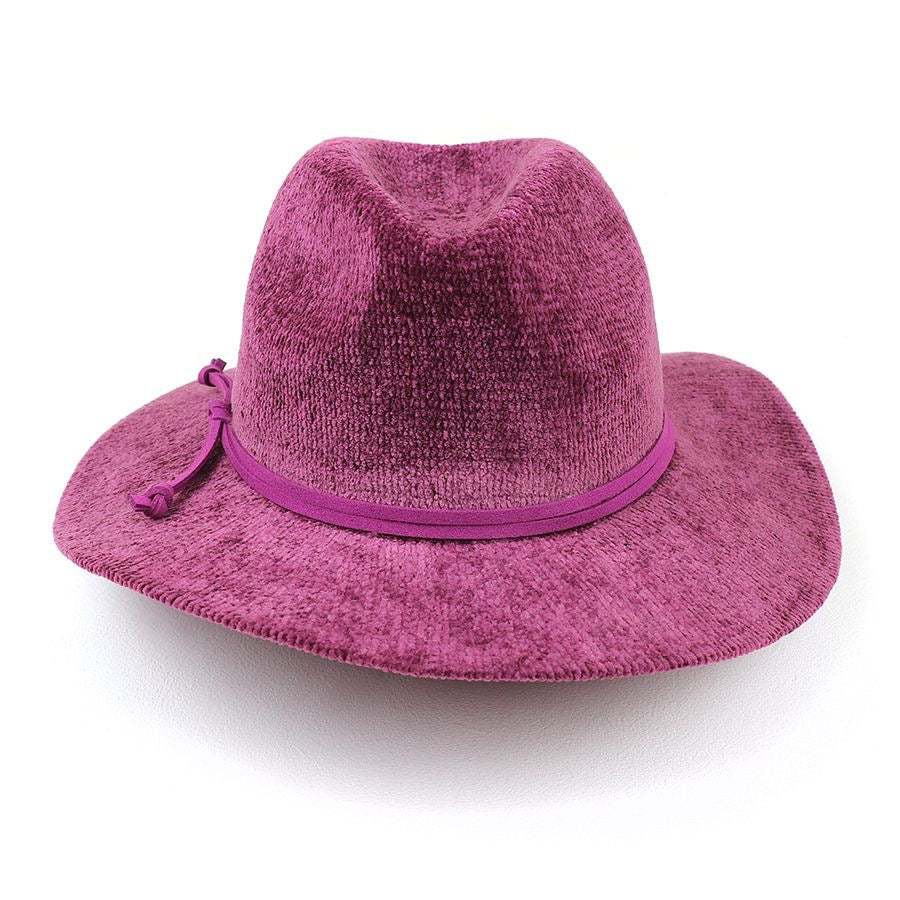 POM Plum Chenille Winter Fedora Hat