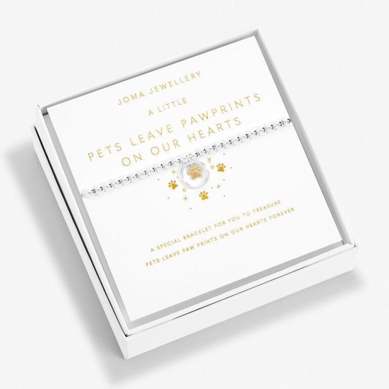 Joma Jewellery - Beautifully Boxed -  "Pets Leave Pawprints on our hearts" Bracelet