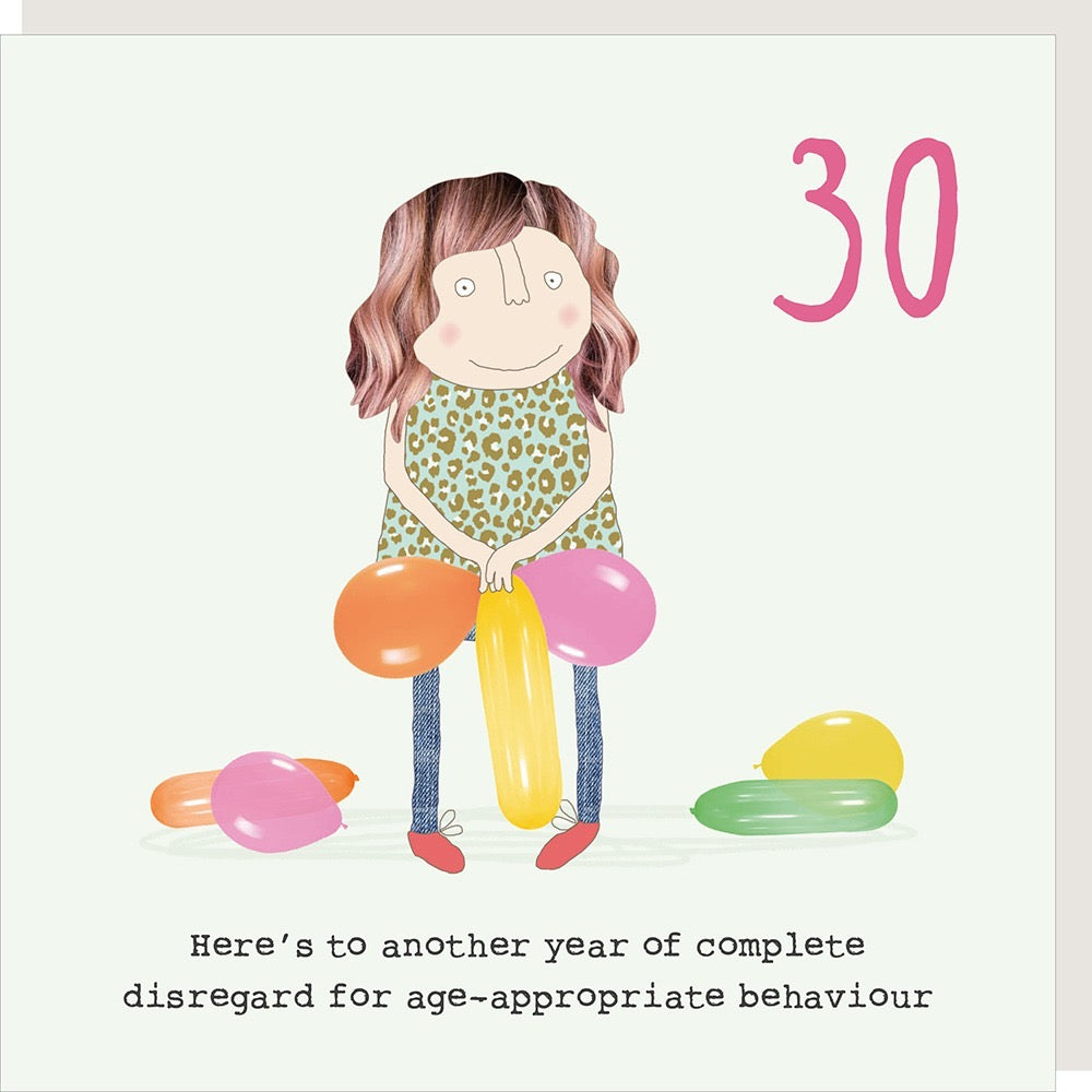 Rosie Made A Thing - Girl 30 Disregard - Blank Card