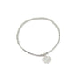 Clementine Aila Heart Stretch Bracelet - Silver