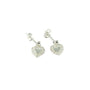 Clementine Aila Pave Heart Drop Earring - Silver