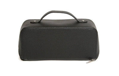 Paul Oliver Mens Luxury Train Case Medium Wash Bag - Black/Orange Stripe