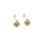 Clementine Aila Pave Heart Drop Earrings - Gold