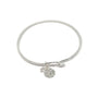 Clementine Crystal Lumi Disc Bangle Bracelet- Silver