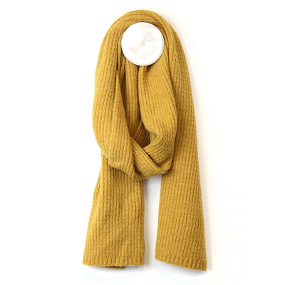 POM Mustard Yellow Recycled Blend Classic Ribbed Winter Scarf