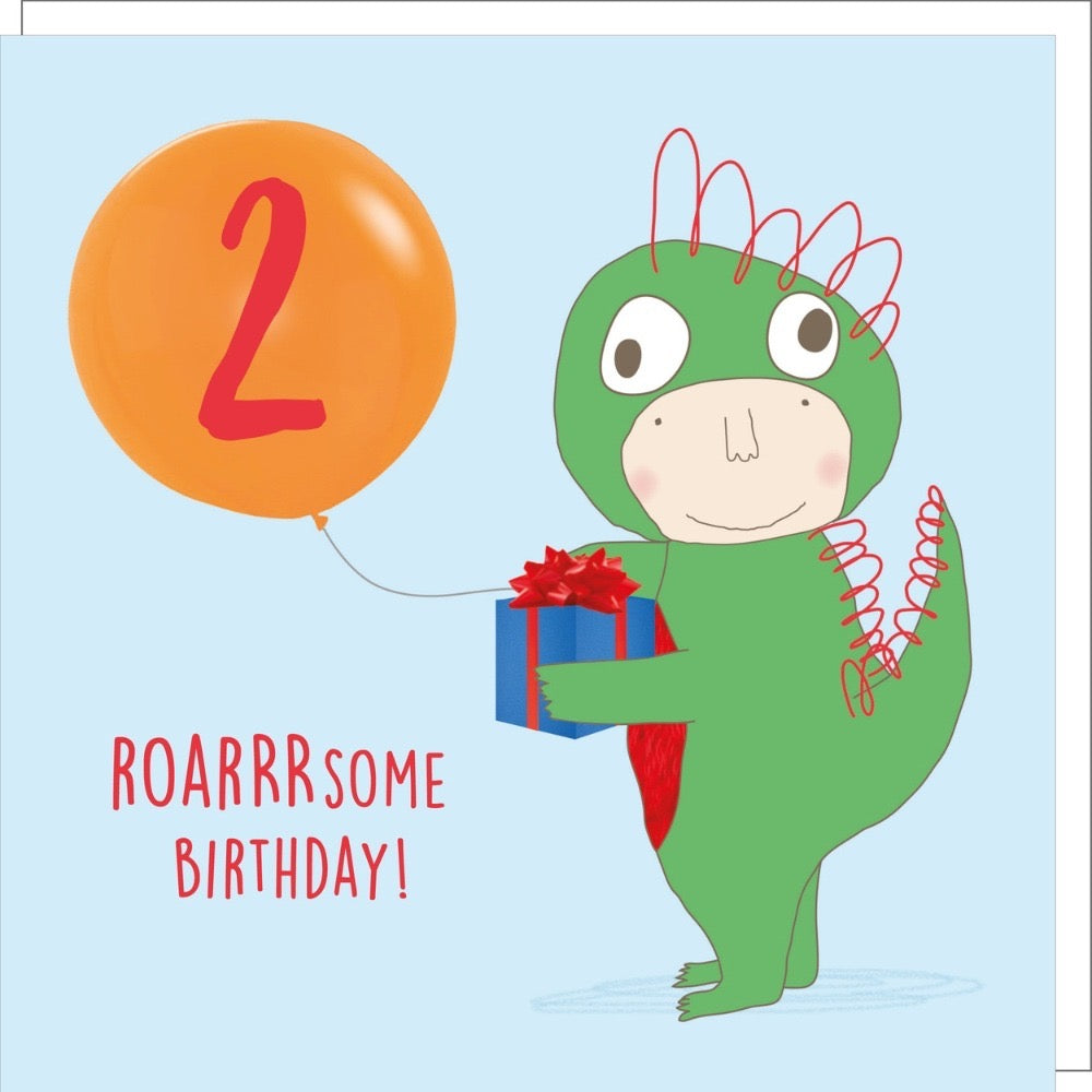 Rosie Made A Thing - Roarsome Two - Birthday Card