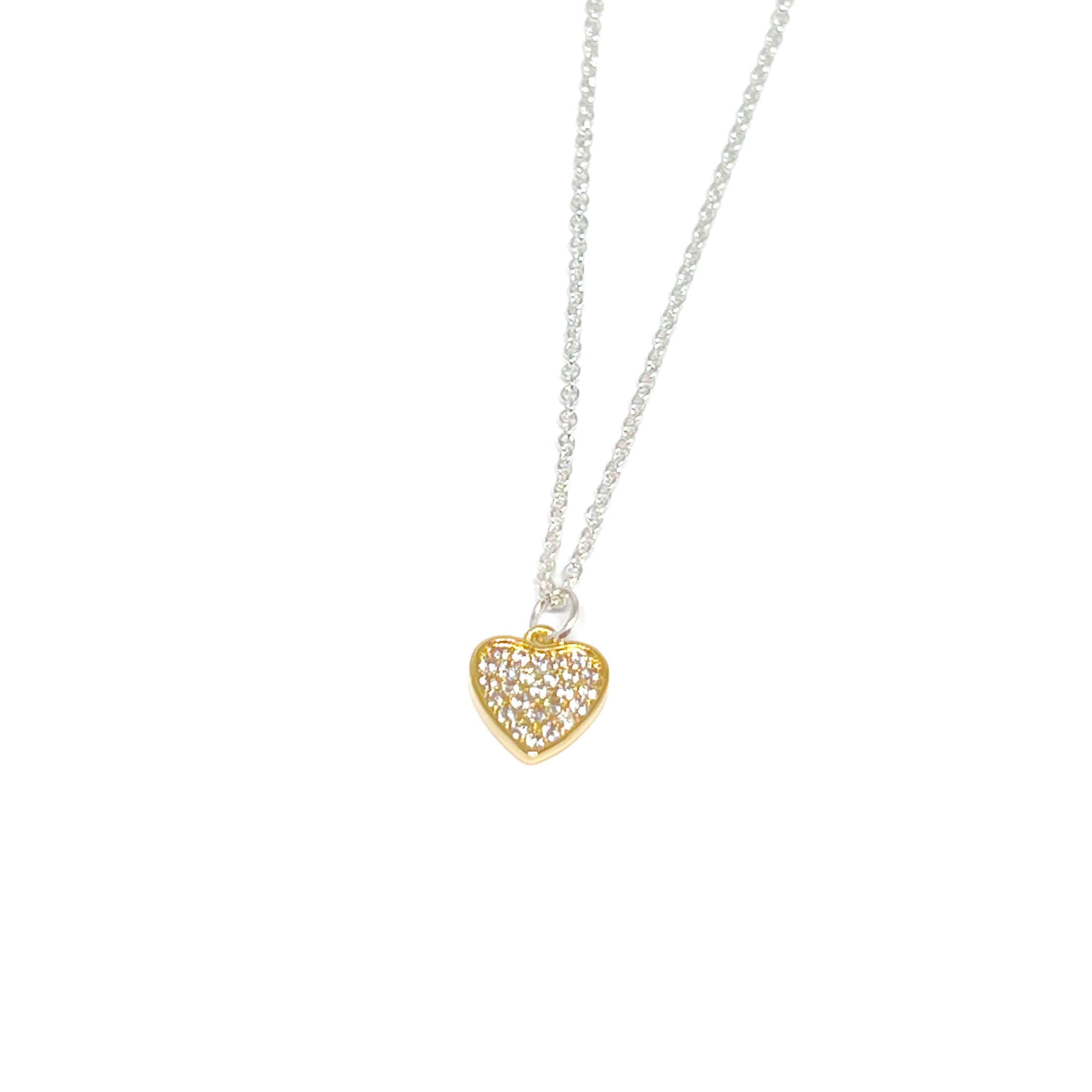 Aria Pave Heart Necklace - Gold - Clementine Jewellery