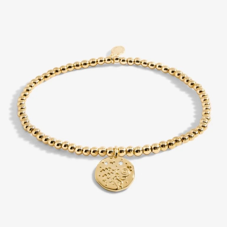 Joma Jewellery  - Starsign A little Aquarius Gold Disc Bracelet