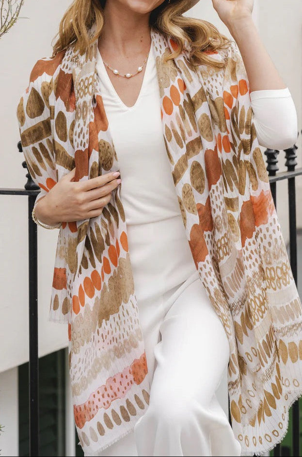 Park Lane Scarf - Natural Gold Thread