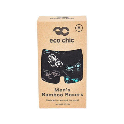 Eco Chic MENS Bamboo Boxers - Bikes - Black