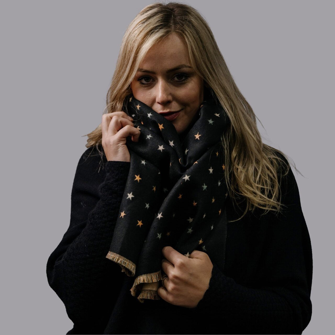 Zelly Mini Stars Print Luxe Cosy Scarf