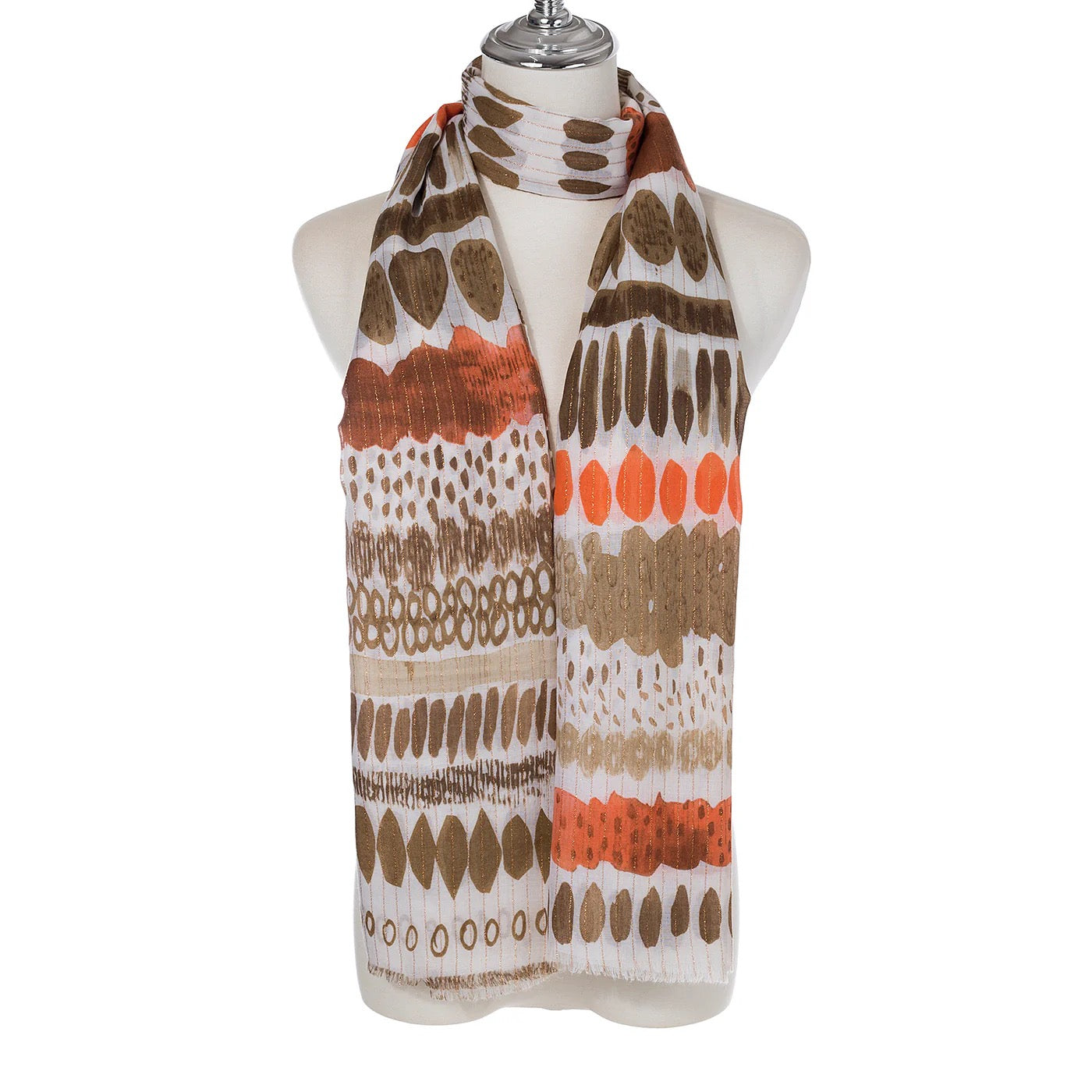 Park Lane Scarf - Natural Gold Thread