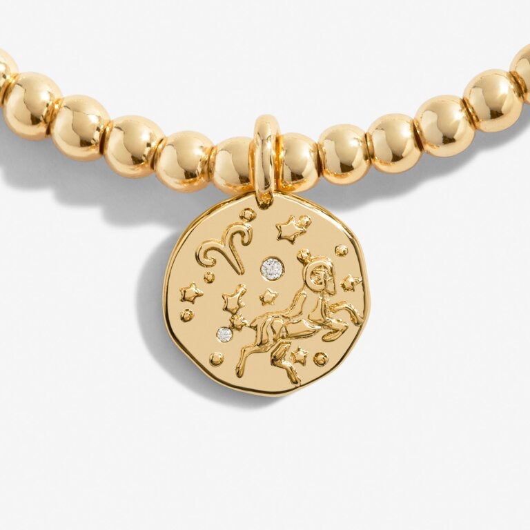 Joma Jewellery  - Starsign A little ARIES Gold Disc Bracelet