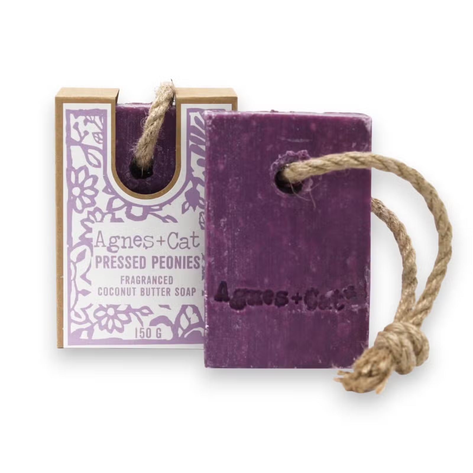 Agnes+Cat - Pressed Peonies - Fragranced Coconut Butter - Soap on a Rope