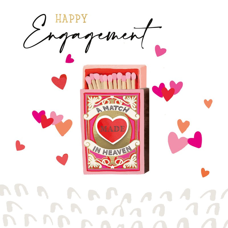 Happy Engagement A Match Made in Heaven Card - Hammond Gower