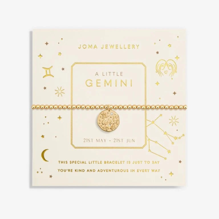 Joma Jewellery  - Starsign A little GEMINI Gold Disc Bracelet