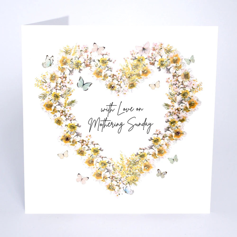 Five Dollar Shake - With love on Mothering Sunday Wreath Heart Card