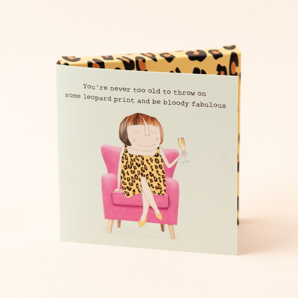 Rosie Made A Thing Choccy Card - Leopard - Chocolate & Card Gift