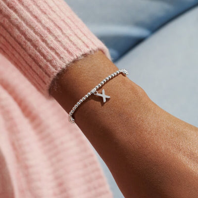 Joma Jewellery Alphabet - A Little 'X' Bracelet - Silver