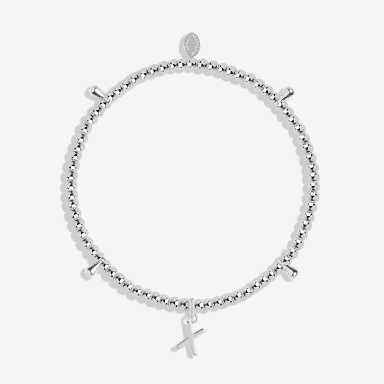 Joma Jewellery Alphabet - A Little 'X' Bracelet - Silver