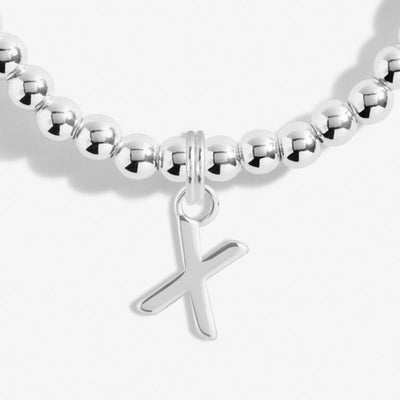 Joma Jewellery Alphabet - A Little 'X' Bracelet - Silver