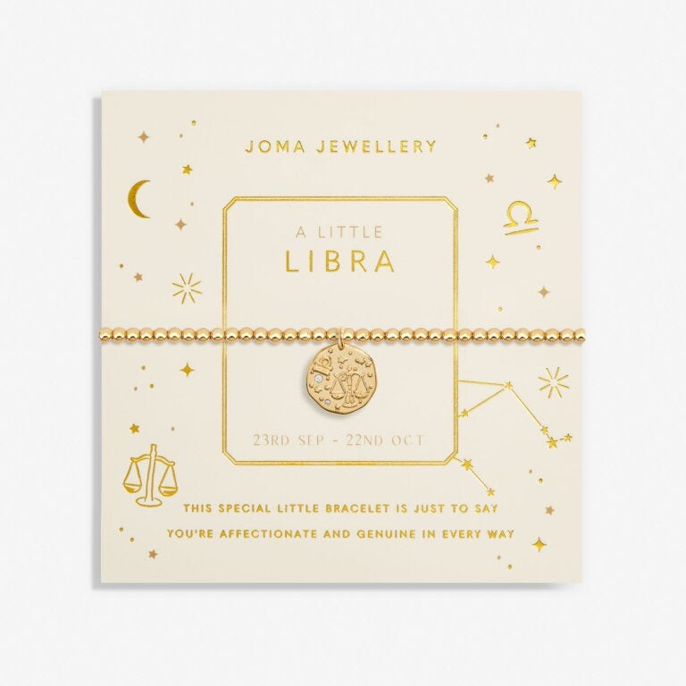Joma Jewellery  - Starsign A little LIBRA Gold Disc Bracelet