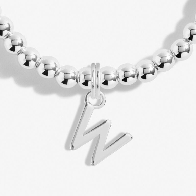 Joma Jewellery Alphabet - A Little 'W' Bracelet - Silver