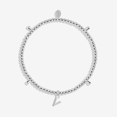 Joma Jewellery Alphabet - A Little 'V' Bracelet - Silver