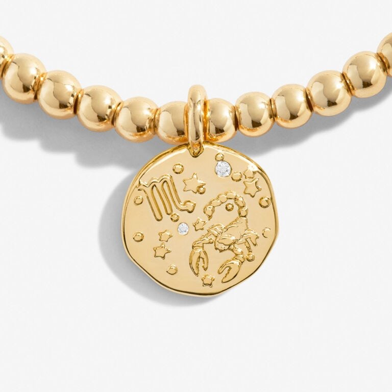 Joma Jewellery  - Starsign A little SCORPIO Gold Disc Bracelet