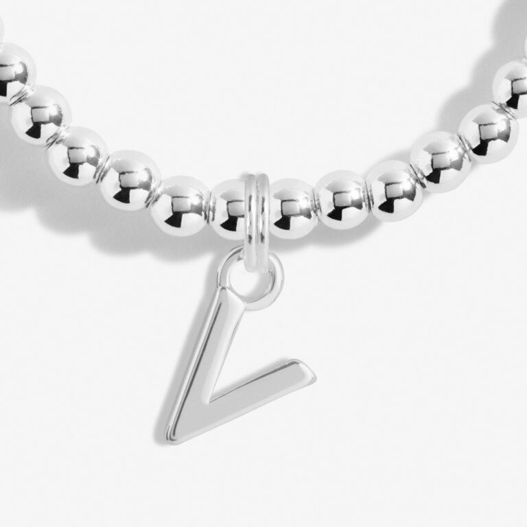 Joma Jewellery Alphabet - A Little 'V' Bracelet - Silver