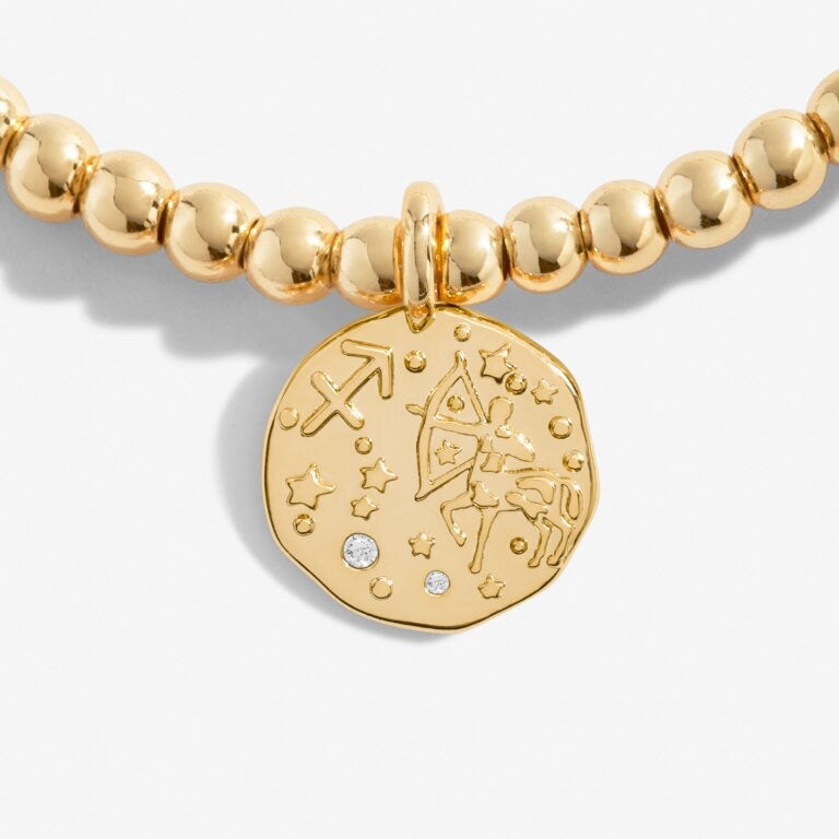Joma Jewellery  - Starsign A little SAGITTARIUS Gold Disc Bracelet
