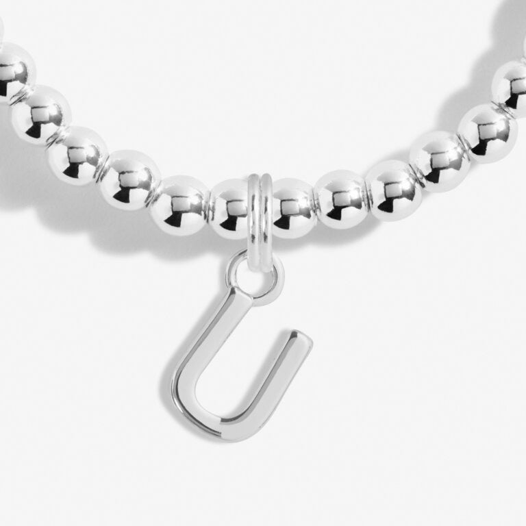 Joma Jewellery Alphabet - A Little 'U' Bracelet - Silver