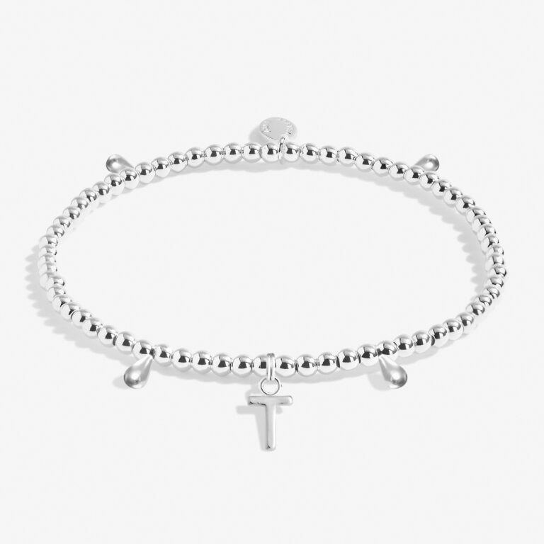 Joma Jewellery Alphabet - A Little 'T' Bracelet - Silver