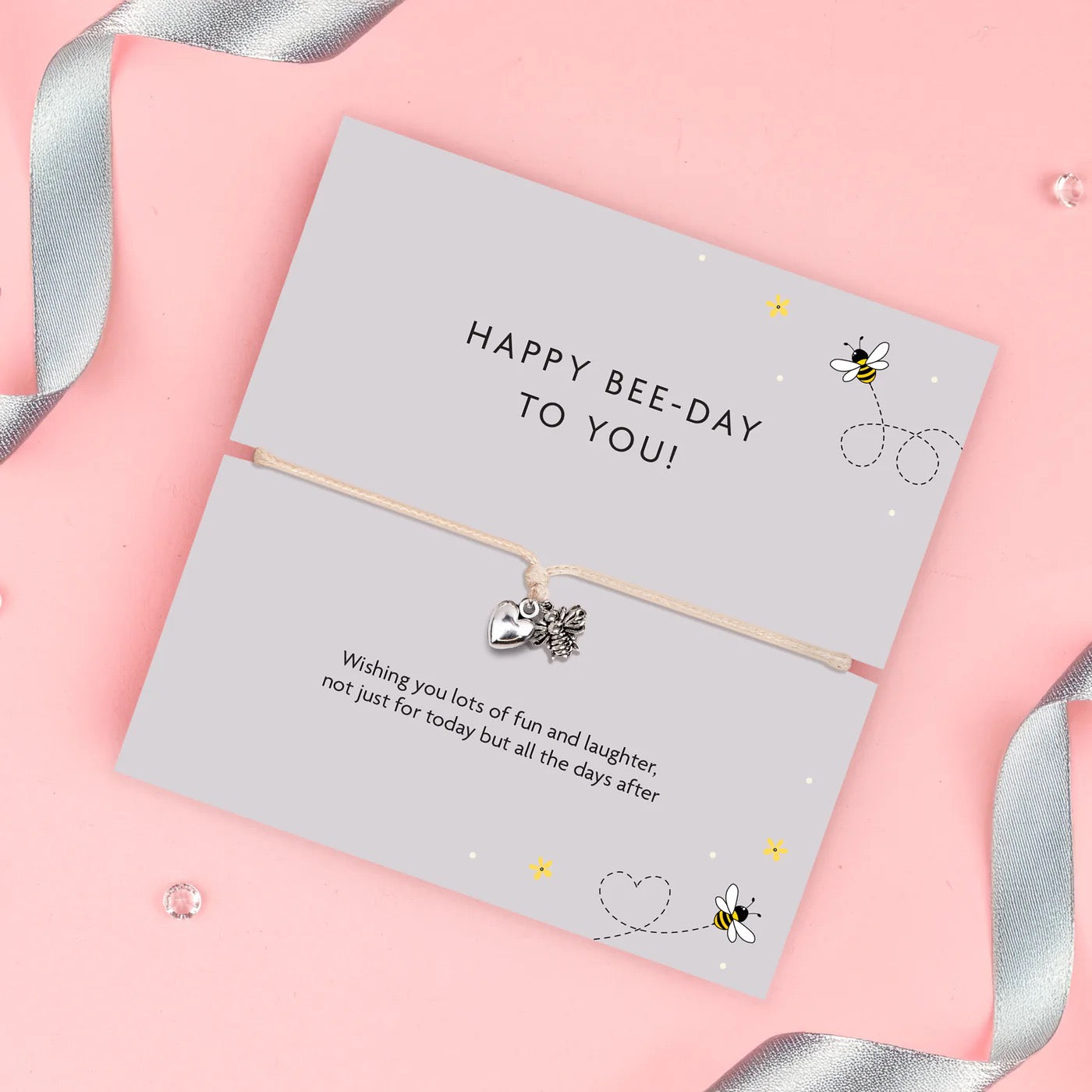 Letterbox Love - Happy Bee-Day to You - Bee &amp; Heart Adjustable Cord Bracelet