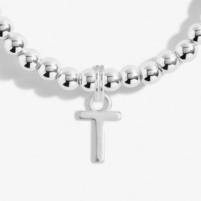 Joma Jewellery Alphabet - A Little 'T' Bracelet - Silver