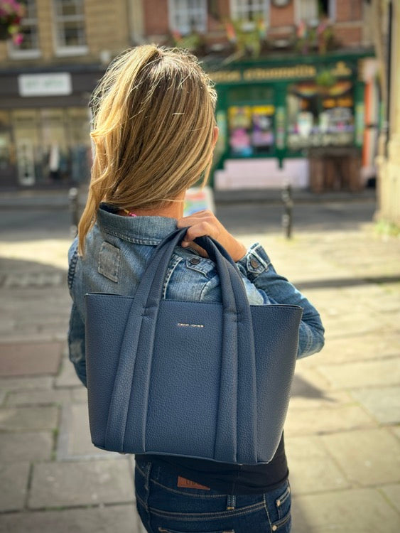 David Jones Medium Tote Bag - Navy Blue (7059-2)