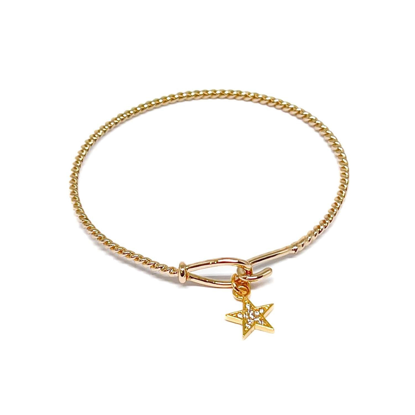 Astrid Star Bangle Bracelet - Gold - Clementine Jewellery