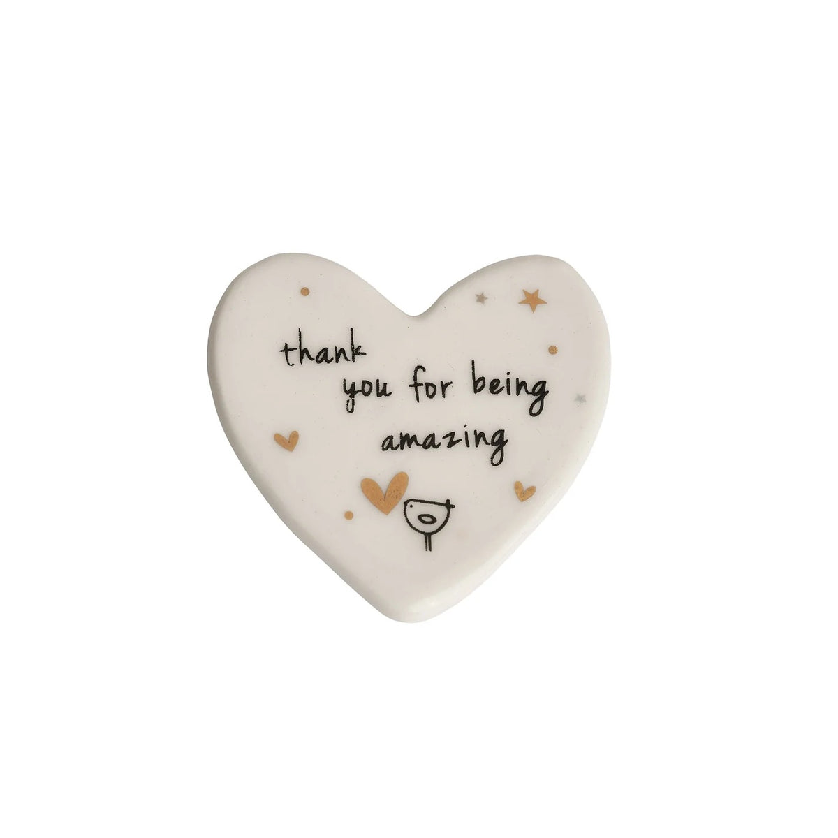 Signature Porcelain Heart Mini Token - Thank you for Being Amazing - Belly Button