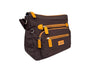 Spirit (5054) Lightweight Messenger Style Crossbody Handbag - Dark Chocolate/Mustard