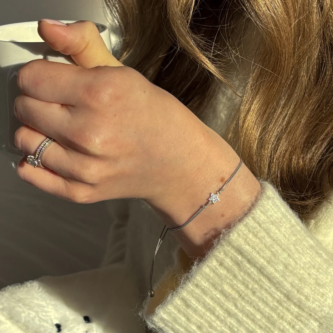 Letterbox Love - Birthday Queen, Sweet 16 - Pave Star Cord Bracelet